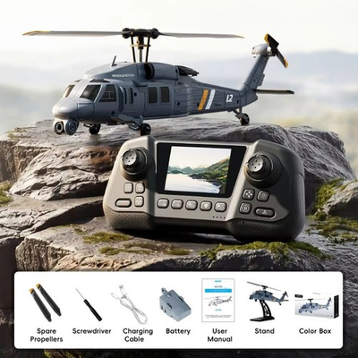 #ad #ad 8K HD RC Helicopter 4CH 2.4GHz 6 Axis Gyro Altitude Hold w Screen AU $199.00