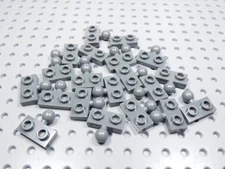 LEGO Lot of 20 Dark Bluish Gray 1x2 Plates w/ Towball on Side AL