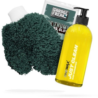 Autoshampoo Waschhandschuh Auto Set - One Wax Shampoo + Garage Freaks Mikrofaser