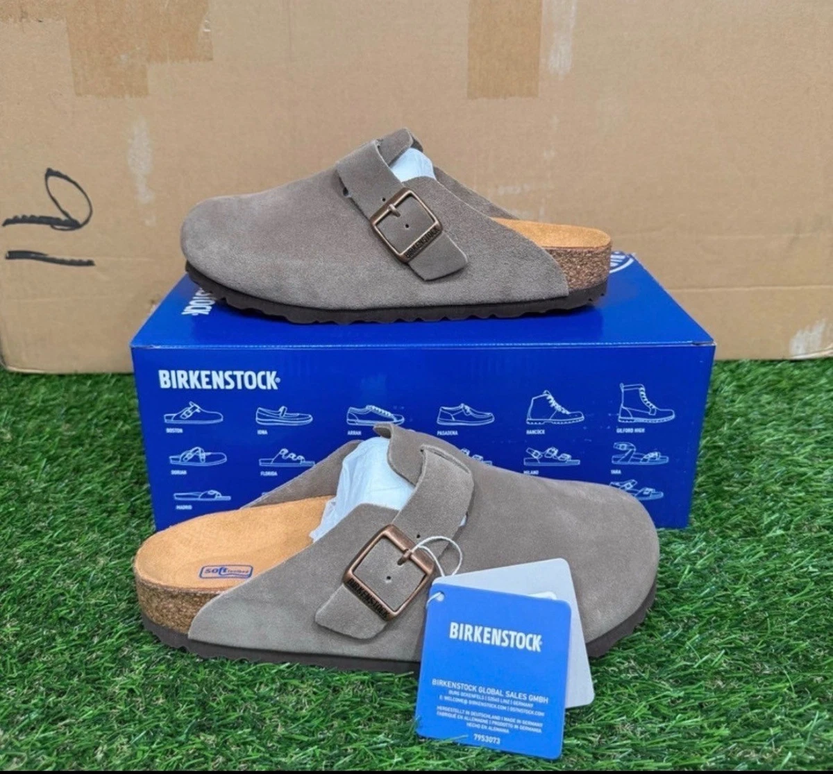 Birkenstock Casual Double-Buckle Blue Slide Sandals, size 11 men’s, box 40 Birkenstock Sydney Luxe Buckle Sandal Graceful Midnight Blue  main image 2