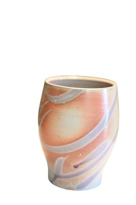 Yunomi Tea Cup Studio Art Pottery Stamped Seal Wood Fired Shino Glaze Handmade