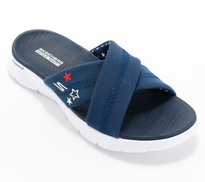 Skechers GOWalk Flex Vegan Patriotic Slide Sandals Sparkles  display picture 1