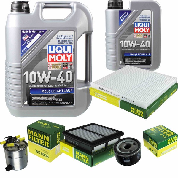 Mann Inspektionspaket 6L Liqui Moly 10W-40 FüR Suzuki Jimny 1.5 Ddis 4X4-image