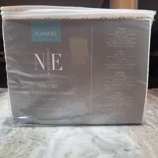 Set lenzuola flanella regina Noble Excellence 100% cotone flanella portoghese fine