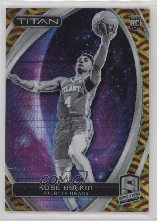 2023-24 Spectra International Red & Yellow Prizm 19/49 Kobe Bufkin Rookie RC 6l7