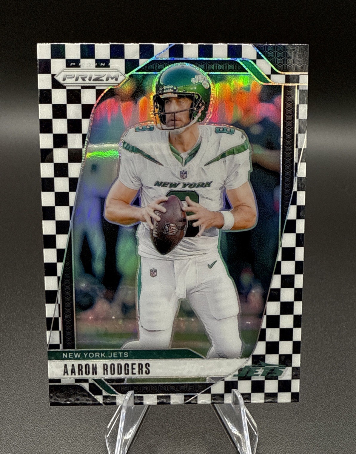 2024 Prizm Football Aaron Rodgers Black White Checker Checkerboard Prizm #222