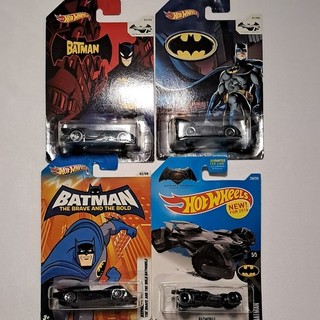 Hot Wheels Batman Batmobile 4 Car Lot 1:64 Diecast Unopened 2016 Series