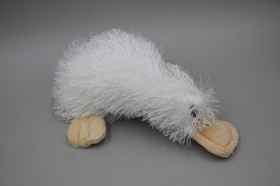 GANZ Webkinz Googles Plush White Duck (NO Code) Fuzzy Fluffy 11'' Platypus HTF