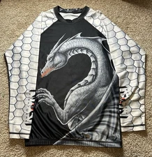 Men’s Raven Fight Wear Long Sleeve Dragon Skin Rash Guard.