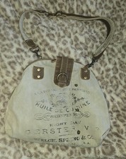 Myra Women's Beige Brown Shoulder Bag Printed Accents Detachable Strap