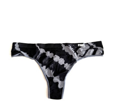 Victoria's Secret PINK Solid Seamless Thong Panty Black Gray Tie Dye