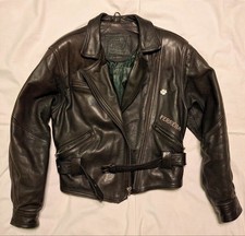 Damen Motorrad, Chopper Lederjacke (Black,38)