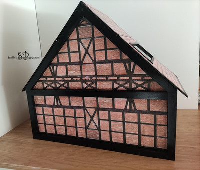 Wandverkleidung ''Fachwerkhaus'' 48 x 31,5 cm - Ideal für Puppenhaus Puppenstube