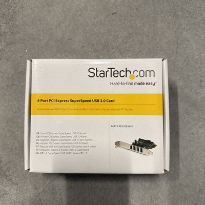 StarTech 4 Port PCI Express SuperSpeed USB 3.0 Controller Card Adapter.