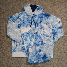 Nike 2-Piece Set Hoodie Jogger Pants Blue White Tie Dye Size L