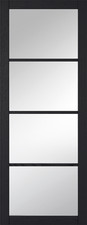 Internal Soho Charcoal Black Clear Glazed Doors