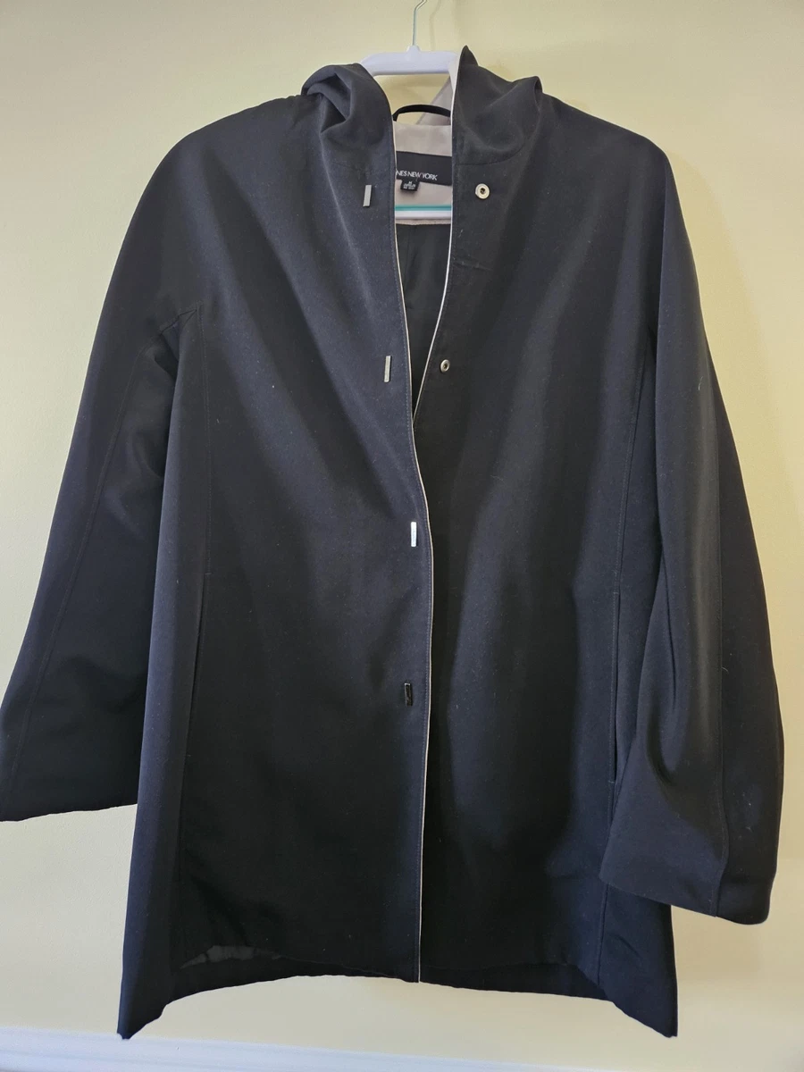 Impermeable Femme Jones New York Sports - Taille M - Bleu Marine à Doublure Pois - Occasion Très Bon état