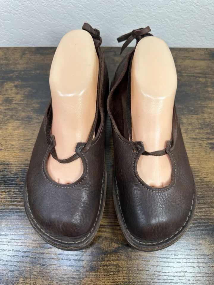 Sapatos medievais renascentistas chinelos terra nativa EUA 8 feitos à mão couro marrom - Imagem 4 de 4