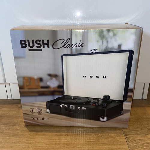 bush classic retro turntable vinyl record player black