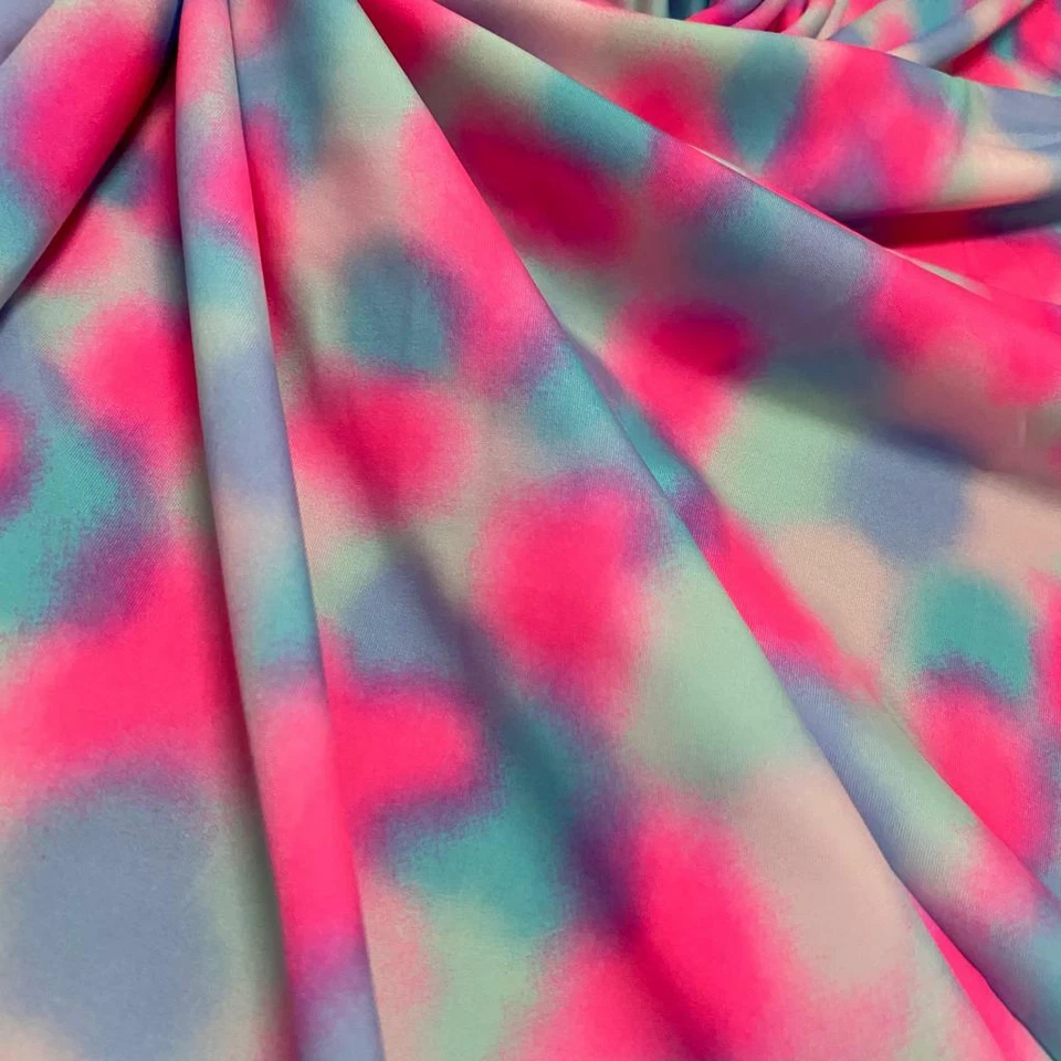 Spandex Fabric 4-Way Stretch / Tie Dye Abstract Print By The Yard for Swimwear - Image 4 of 4