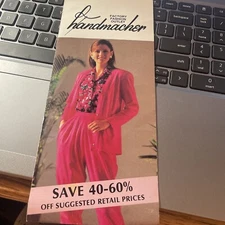 Handmacher Womens Fashion Print Tri-fold Brochure 1980’s Color Paper Advertising