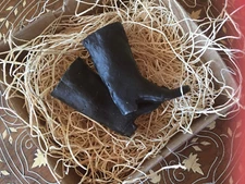 New 3D Dresden Christmas Paper Ornament Black Wellington Boots Wellies 2 3/8"