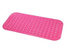 Extra Long Pink Baby Bath Mat - 30% Longer, Anti-Slip, Strong Suction Cups