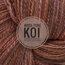 Wool-Tone, Koi, 100% Wool, Hand-spun, Fingering-weight Yarn, 2 Ounce Skein