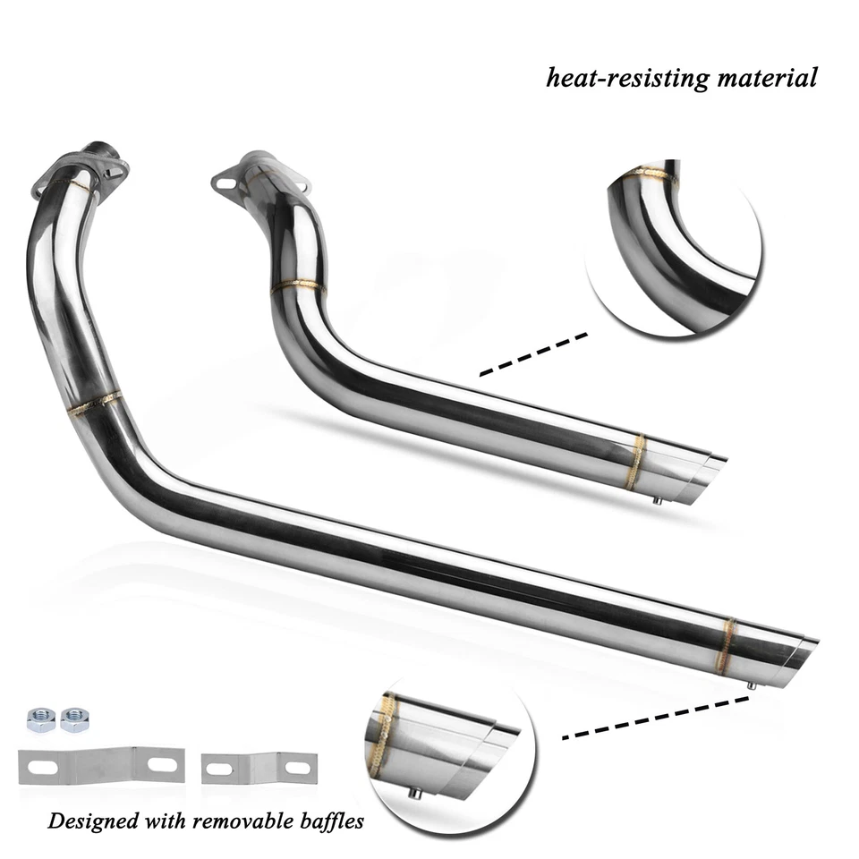 For Honda Shadow VT 750 AERO 2004-2019 Shortshots Staggered Exhaust Pipes System - Image 3 of 4