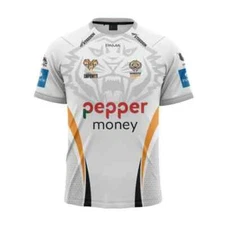 Wests Tigers 2025 Run Out Tee Shirt Sizes Medium - 5XL White NRL Steeden