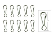 1 1/4" Stainless Steel SNAP HOOK for Drapery Batons, Lanyards or Other (10-Pack)