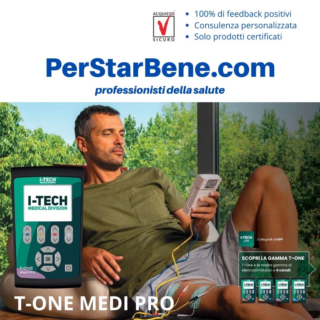 I-TECH T-ONE MEDI PRO ELETTROSTIMOLATORE 4 canali TENS SPORT BEAUTY IONOFORESI