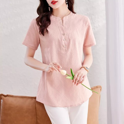 Chemisier Femme Rose Pâle - Taille 2XL - Manches Longues En Polyester - Neuf Sans étiquette