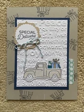 Trucking along Christmas birthday friendship card kit of 10 made w/ Stampin' Up!