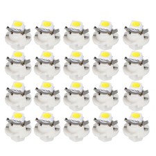 20x B8.4d 5050-smd White Led Bulbs Auto Instrument Cluster Gauge Panel Lights