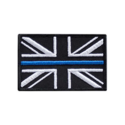 DÜNNE BLAUE LINIE Union Jack bestickt Patch Klett Polizei UK