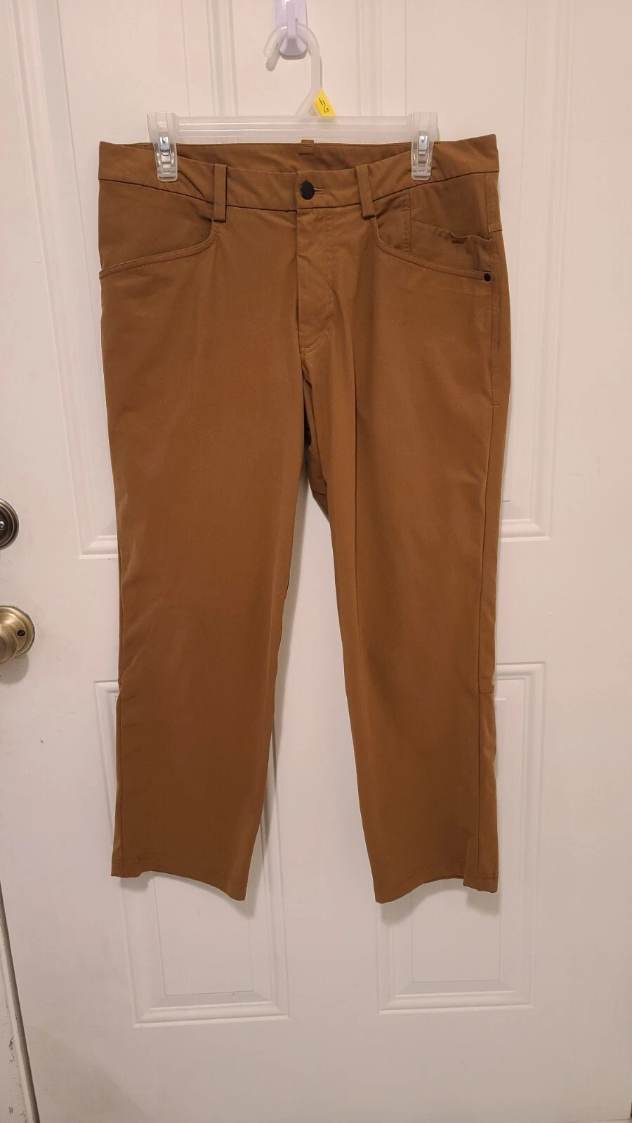 Lululemon Pants Mens Tan Stretch Performance ABC Classic Fit 5 Pocket Logo