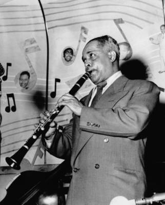 Albert Nicholas Performs On Stage Usa 1950 Old Music Photo
