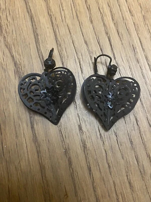 Boucles d'oreilles Coeur Noir GAS BIJOUX - Photo 1/4