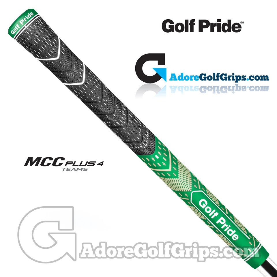 NEU - Golf Pride MCC Plus 4 Teams mittelgroße Griffe - schwarz/grün/gold x 1