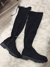 NWT Suede Black Over The Knee Boots
