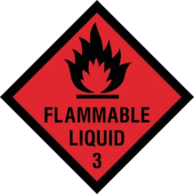 Flammable Liquid 3 Sign or Sticker - All Material & Size options (DAS8)