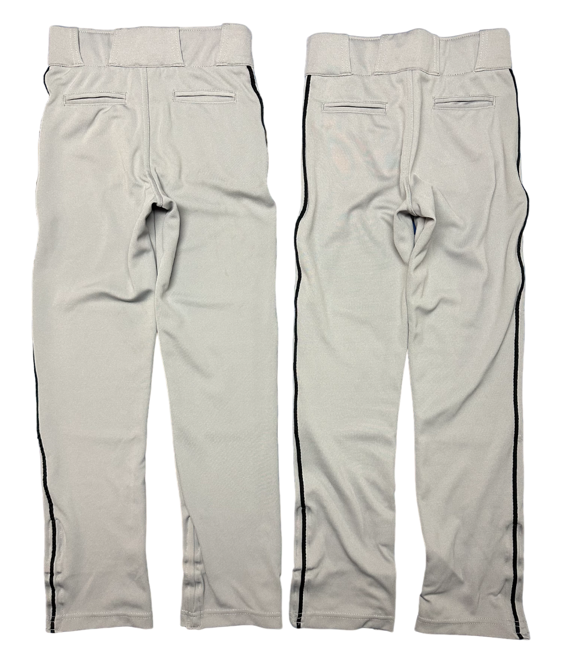 Lot of 2 CHAMPRO Baseball Pants Gray with Black Piping Boys Size Youth