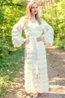 Luxurious white wedding cardigan gown, hand knited designer knitwear SuperTanya
