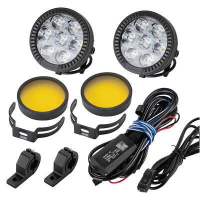 200W 60000LM LED Motorcycle Driving Fog Spot Light Auxiliary Lamp White+Amber