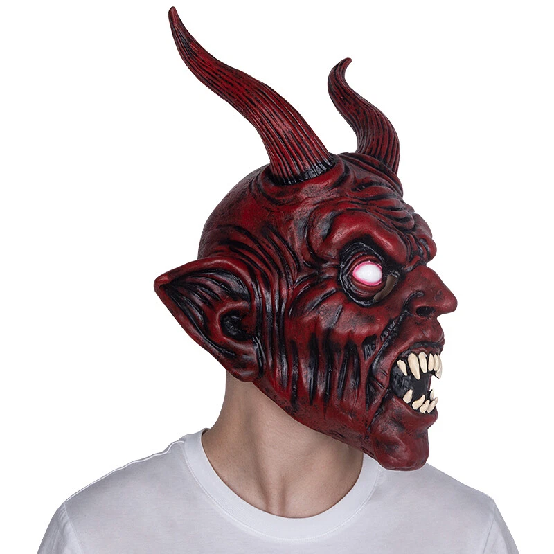 Scary Halloween Devil Mask Demon Prop Satan Diablo Halloween Party Mask - Image 4 of 4