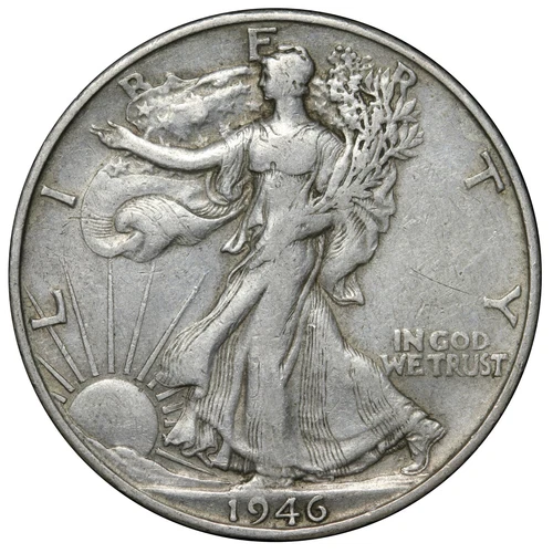 1946-S Walking Liberty SILVER Half Dollar In XF Condition