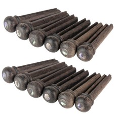 USA Rosewood EBONY BRIDGE PINS W/ Pearl Shell Dot for Acoustic Guitar 12Pcs