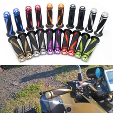 Universal Motorcycle Aluminum Rubber Gel Hand Grips for 7/8" Handle Bars Bar End