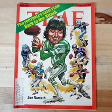 1972 JOE NAMATH JETS Oct 16 TIME Magazine GRIESE Bradshaw Unitas